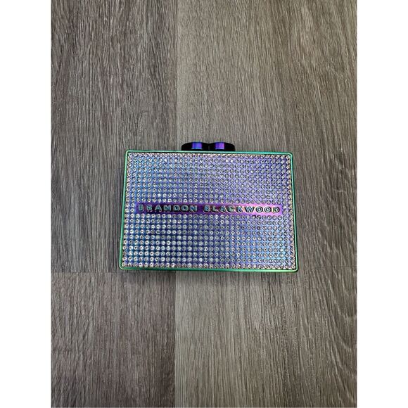 NWT Brandon Blackwood Stainless Steel Rhinestone Card Case Iridescent $200 - Picture 8 of 14